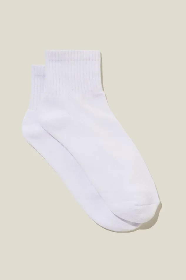 Club House Quarter Crew Sock White Women Cotton On Socks