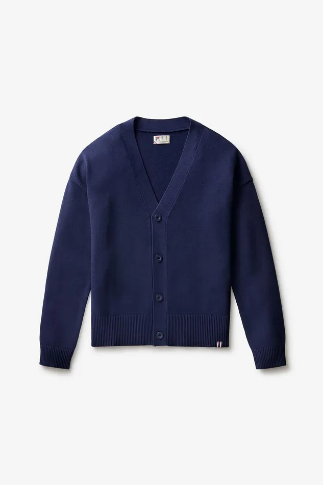 Coats and Jackets Men Fila Baseline Cardigan 400 Fila Navy