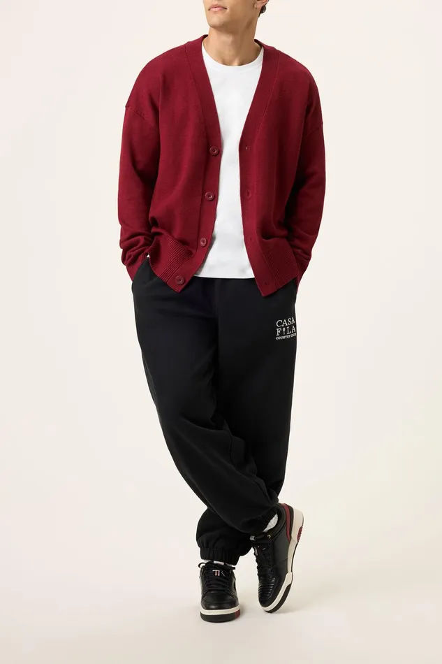 Coats and Jackets Men Fila Baseline Cardigan 600 Syrah Coats and Jackets Men Fila Baseline Cardigan 600 Syrah
