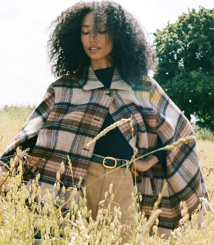 Coats and Jackets Women DEN Kent Cape Maclaine Plaid