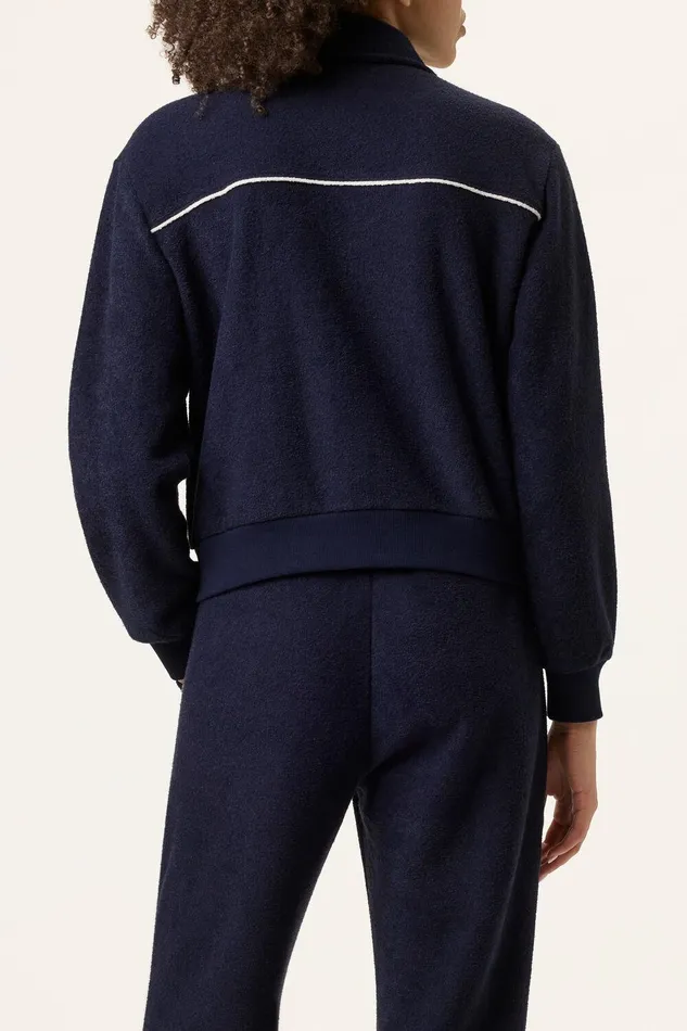 Coats and Jackets Women Fila Tennis Terry Track Top 400 Ink Navy Coats and Jackets Women Fila Tennis Terry Track Top 400 Ink Navy