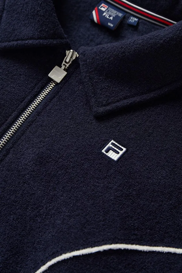 Coats and Jackets Women Fila Tennis Terry Track Top 400 Ink Navy Coats and Jackets Women Fila Tennis Terry Track Top 400 Ink Navy