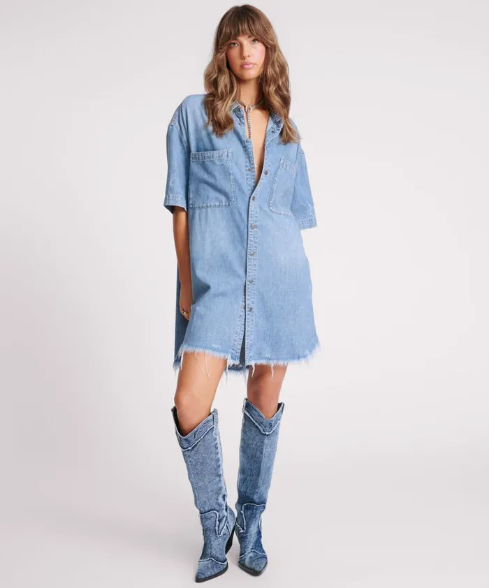 COBAINE PARIS DENIM DRESS Women One Teaspoon Denim Dresses
