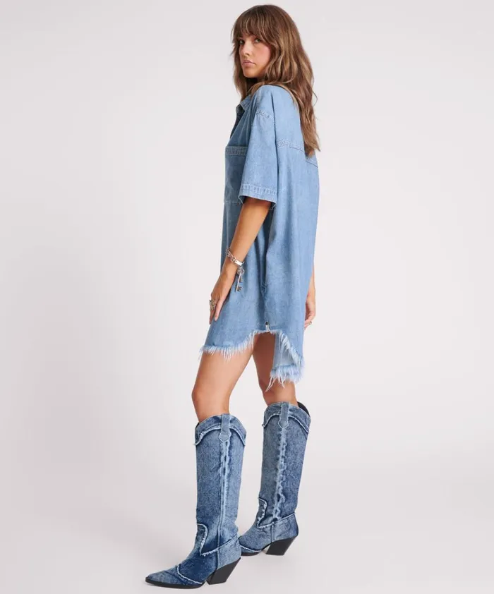 COBAINE PARIS DENIM DRESS Women One Teaspoon Denim Dresses