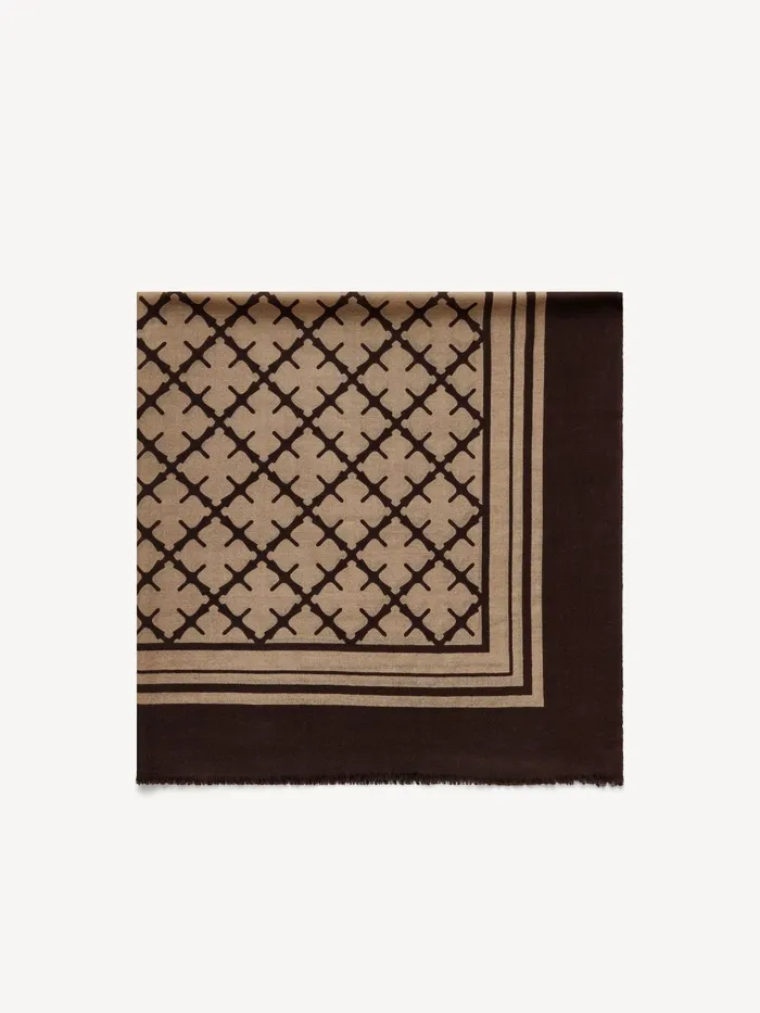 Cornelis Wool Scarf Dark Mahogany Women By Malene Birger Scarves