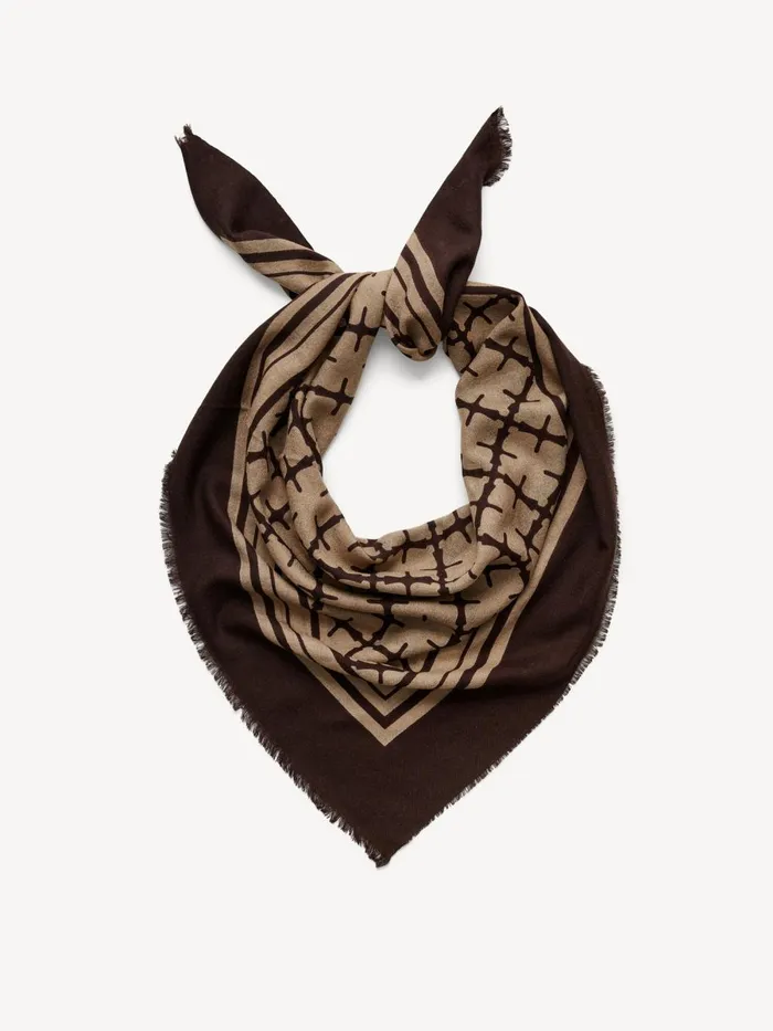 Cornelis Wool Scarf Dark Mahogany Women By Malene Birger Scarves