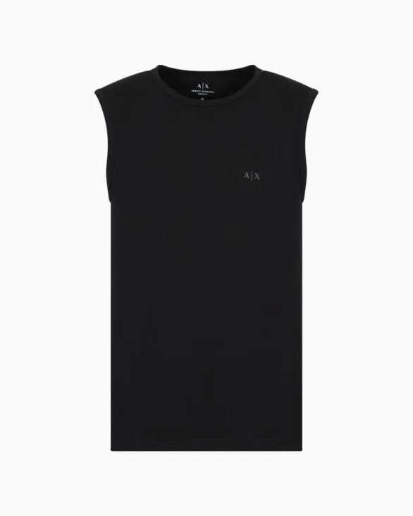 Cotton Jersey Tank Top With Logo Black Men Armani Intimates And Loungewear