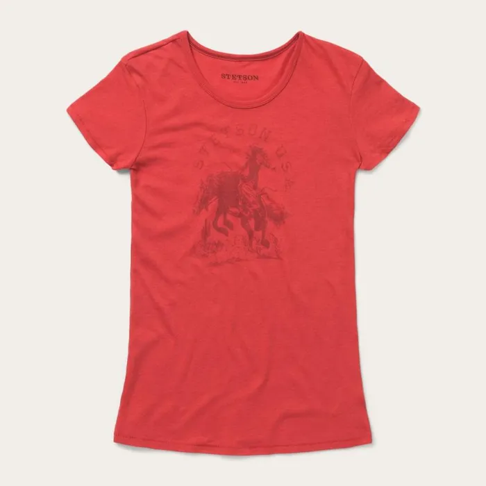 Cowgirl Graphic Tee Red Women Stetson Tees