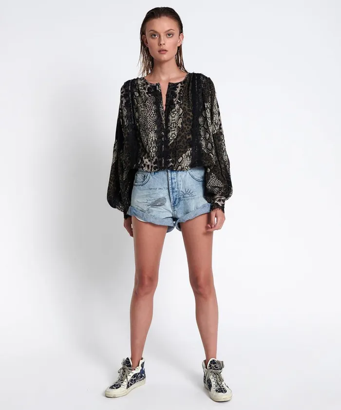 CROPPED ETERNAL SPIRIT SHIRT Women One Teaspoon Tops CROPPED ETERNAL SPIRIT SHIRT Women One Teaspoon Tops