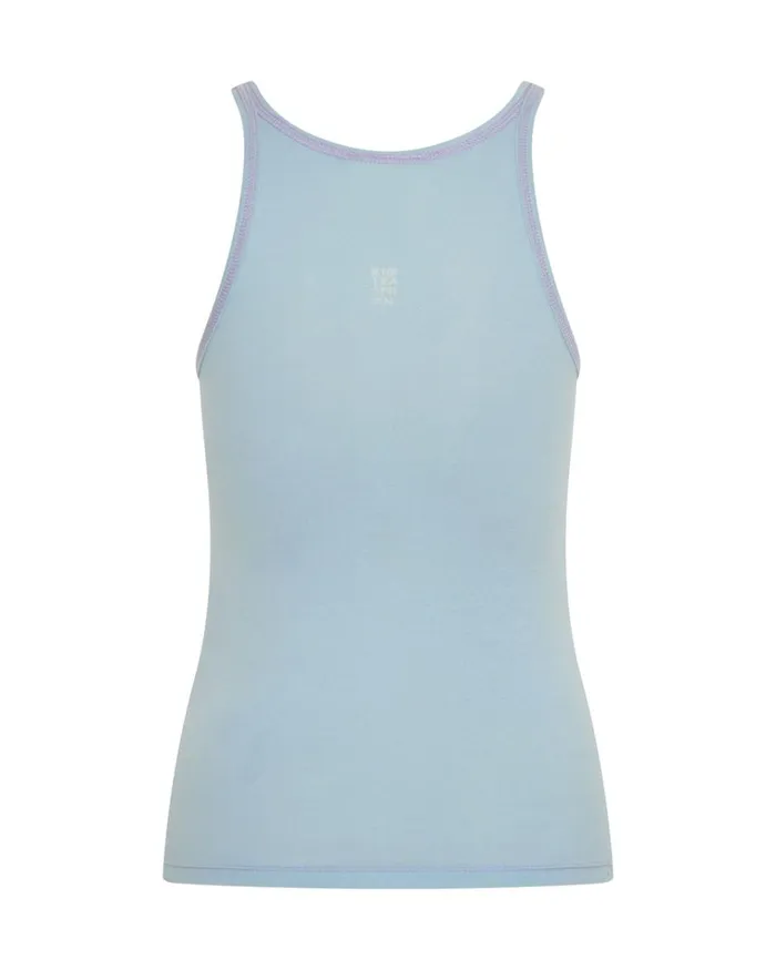 CRYSTAL BLUE BOWER BIRD SINGLET Women One Teaspoon Tees and Tanks CRYSTAL BLUE BOWER BIRD SINGLET Women One Teaspoon Tees and Tanks