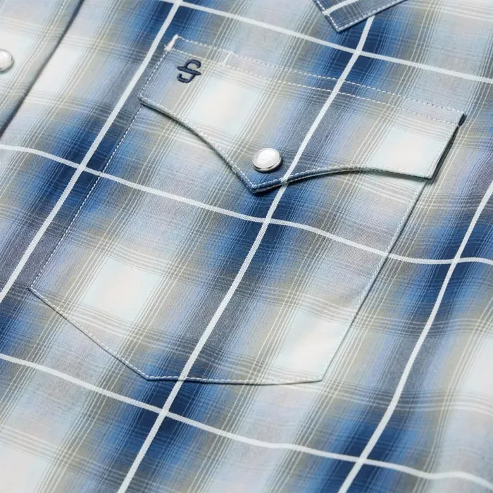 Crystal Plaid Western Shirt Blue Men Stetson Classic Cut