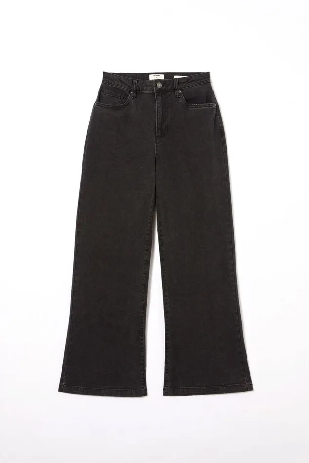 Curvy Stretch Wide Jean Graphite Black Women Cotton On Pants