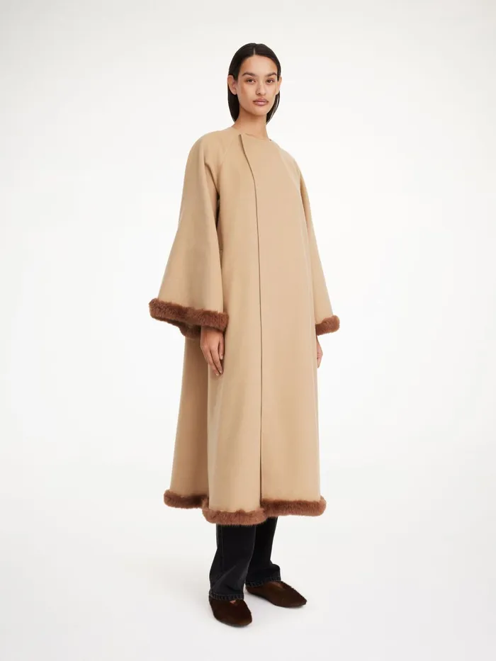Dalimas Wool Coat Dark Sand Women By Malene Birger Coats and Jackets
