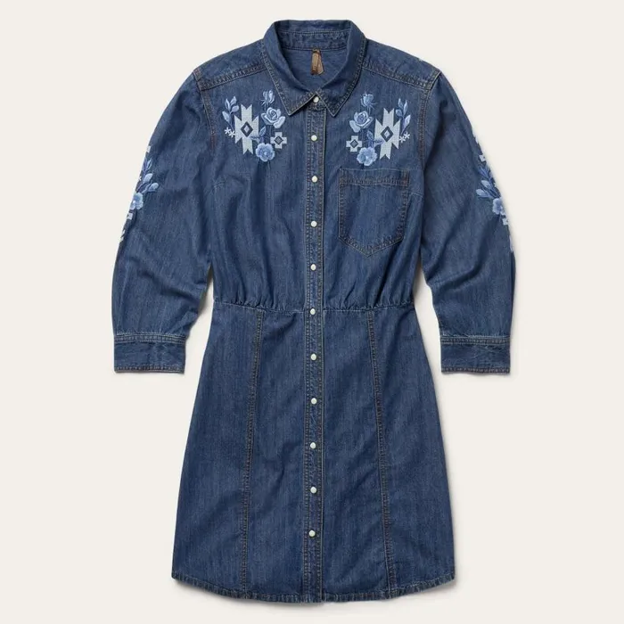 Dark Blue Denim Shirt Dress Blue Women Stetson Shirt Dresses