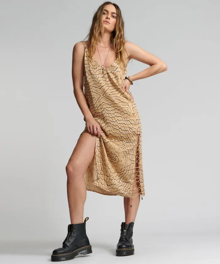 DELUSION LACED SLIP DRESS Women One Teaspoon Midi and Maxi Dresses
