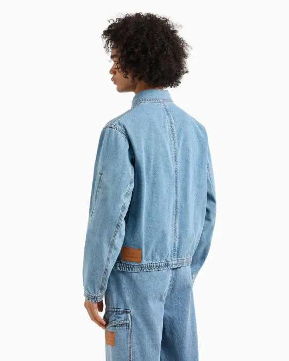 Denim Bomber Jacket Blue Men Armani Matching Sets Denim Bomber Jacket Blue Men Armani Matching Sets