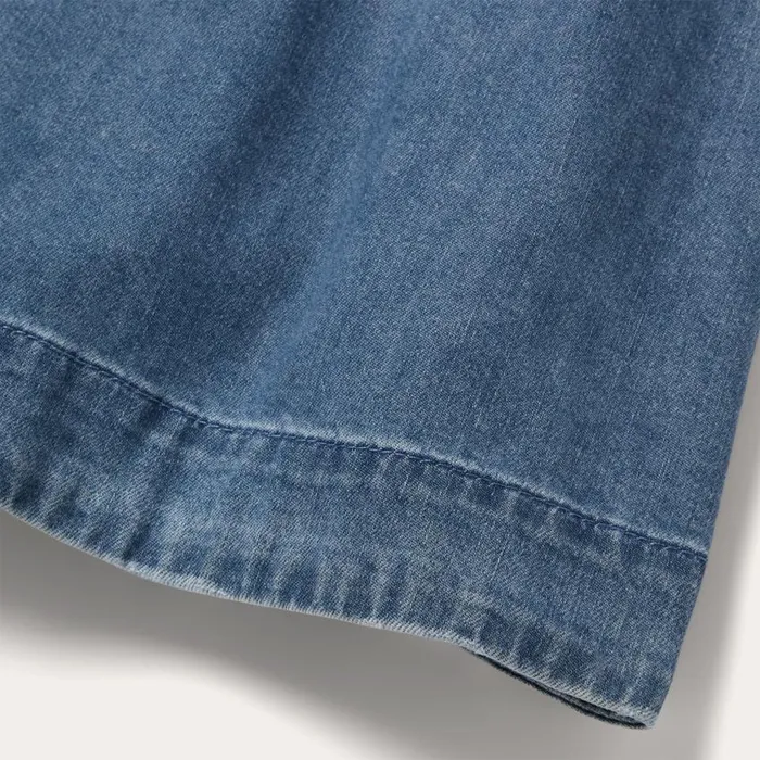 Denim Button Front Shirt Dress Blue Women Stetson Mini