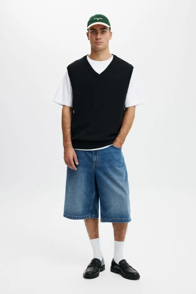 Denim Jort Shock Blue Wash Men Cotton On Shorts