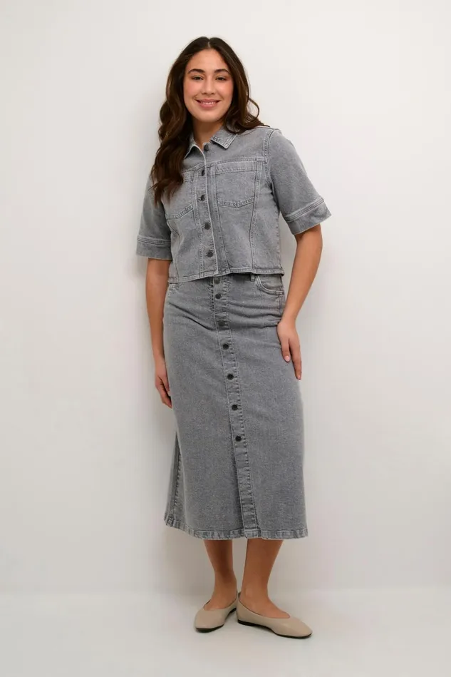 Denim Styles Women CULTURE CUami Denim Jacket Light Grey Wash