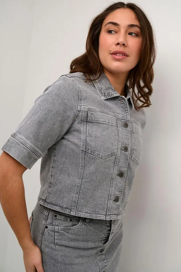 Denim Styles Women CULTURE CUami Denim Jacket Light Grey Wash