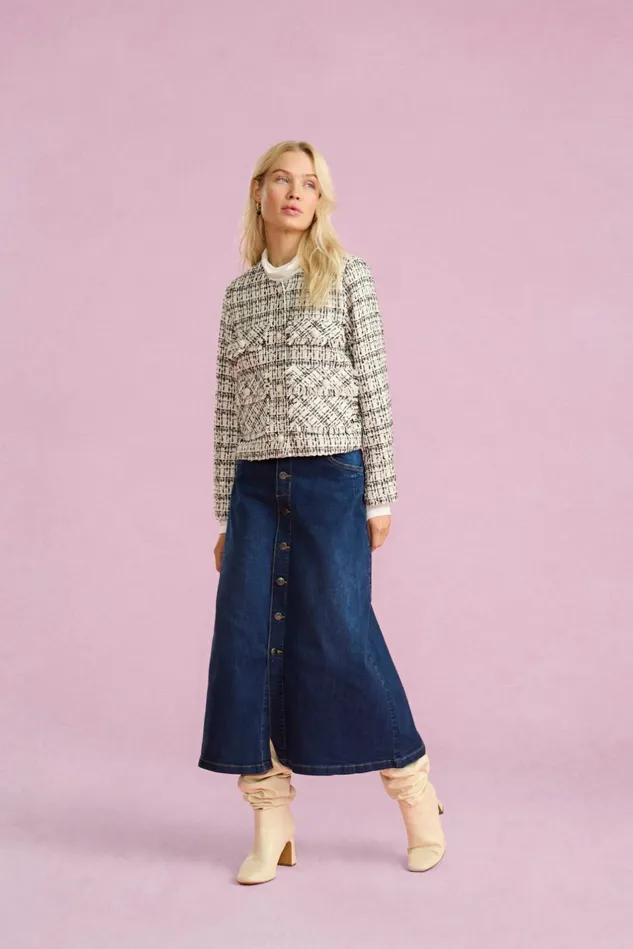 Denim Styles Women CULTURE CUami Denim Skirt Dark Blue Wash