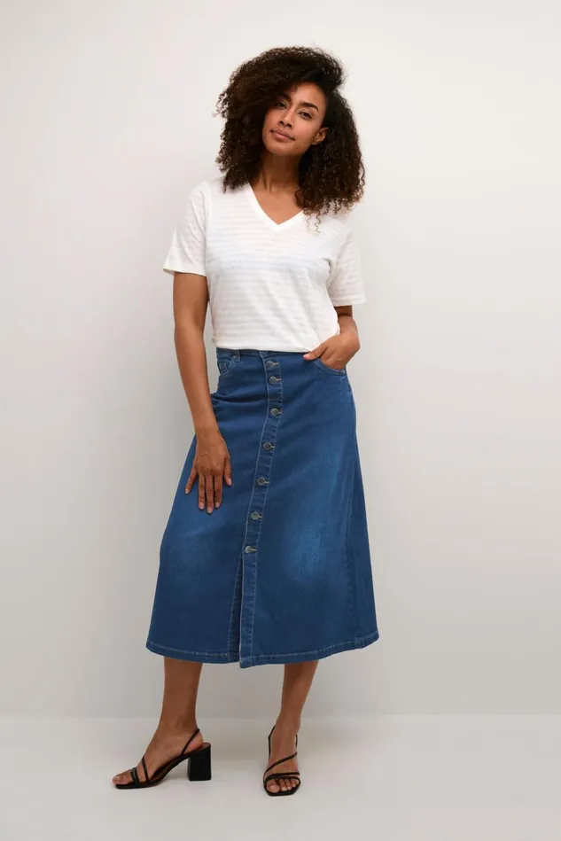 Denim Styles Women CULTURE CUami Denim Skirt Dark Blue Wash