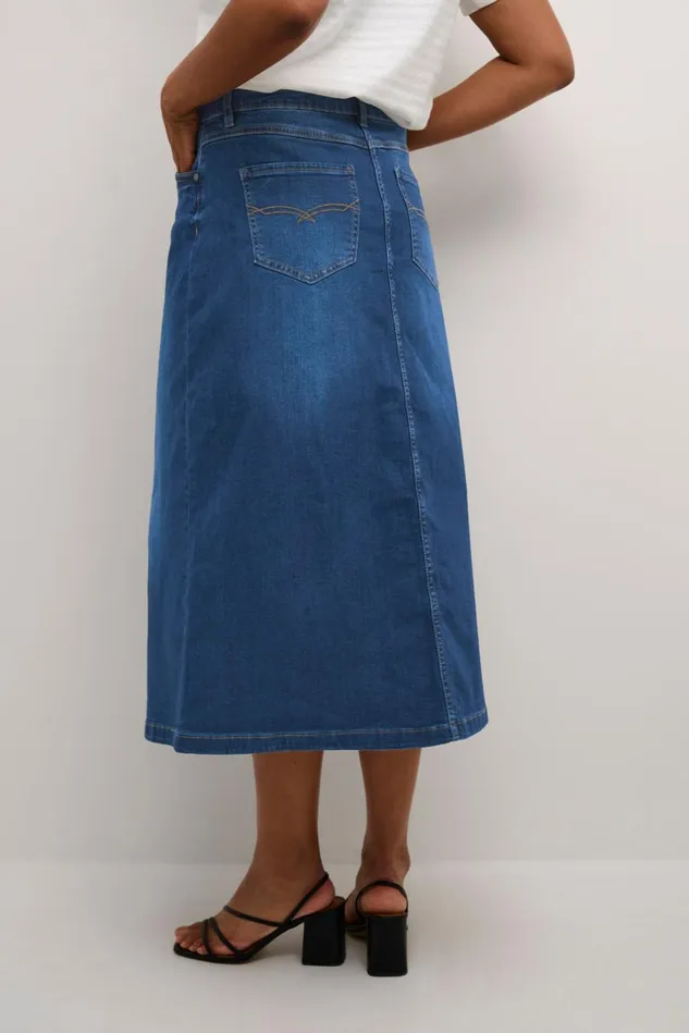 Denim Styles Women CULTURE CUami Denim Skirt Dark Blue Wash