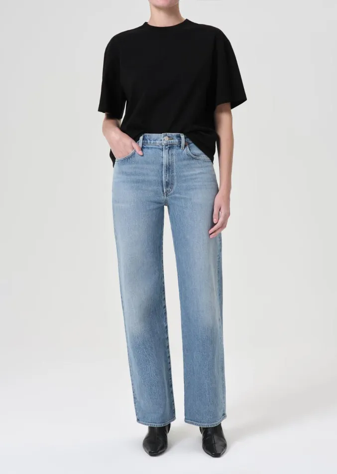 Denim Women Agolde Harper Straight Jean Stretch In Flash