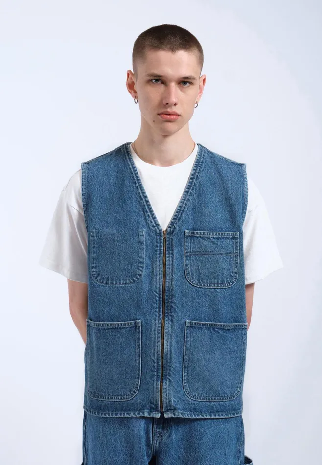 Denver Worker Vest 8211 Stream Sky Retro Contrast Stream Sky Retro Contrast Women Dr Denim Outerwear