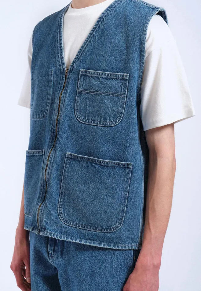 Denver Worker Vest 8211 Stream Sky Retro Contrast Stream Sky Retro Contrast Women Dr Denim Outerwear