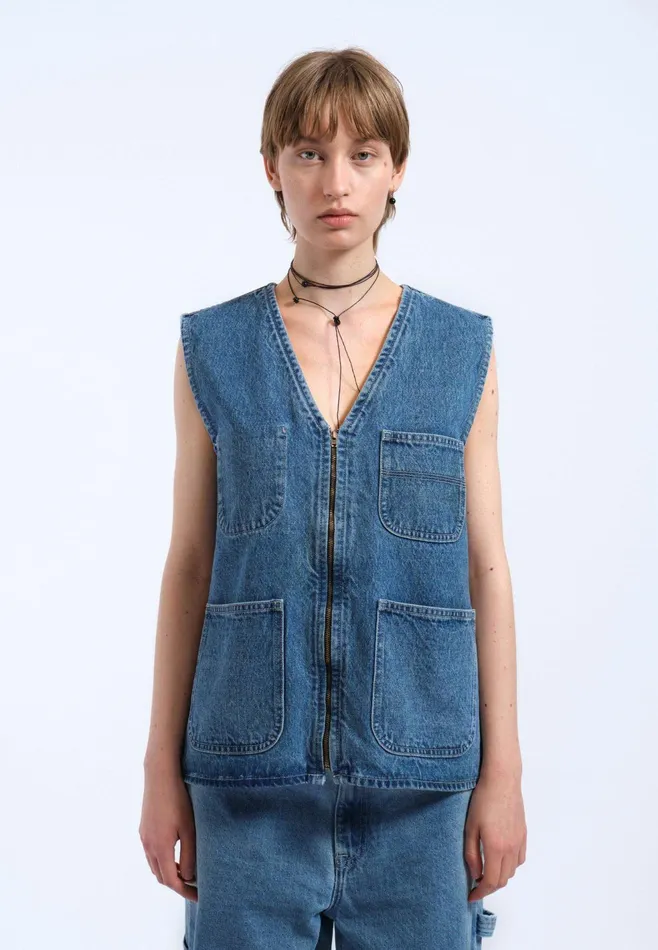 Denver Worker Vest 8211 Stream Sky Retro Contrast Stream Sky Retro Contrast Women Dr Denim Outerwear
