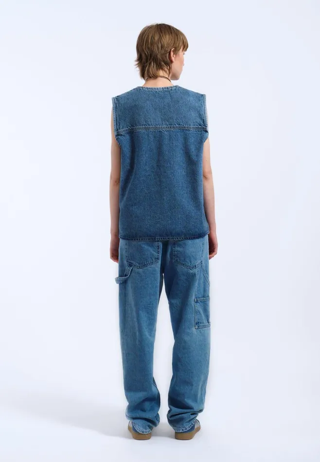 Denver Worker Vest 8211 Stream Sky Retro Contrast Stream Sky Retro Contrast Women Dr Denim Outerwear