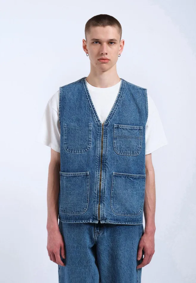 Denver Worker Vest 8211 Stream Sky Retro Contrast Stream Sky Retro Contrast Women Dr Denim Outerwear