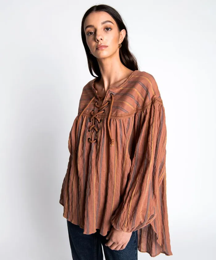 DESERT STRIPE TANGIERS TUNIC Women One Teaspoon Tops DESERT STRIPE TANGIERS TUNIC Women One Teaspoon Tops