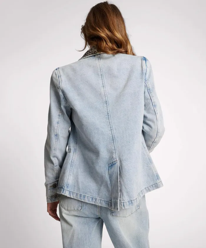 DIAMONDE STUDDED DENIM BLAZER Women One Teaspoon Denim Jackets DIAMONDE STUDDED DENIM BLAZER Women One Teaspoon Denim Jackets