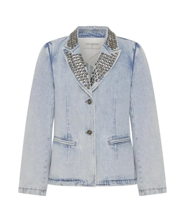 DIAMONDE STUDDED DENIM BLAZER Women One Teaspoon Denim Jackets DIAMONDE STUDDED DENIM BLAZER Women One Teaspoon Denim Jackets