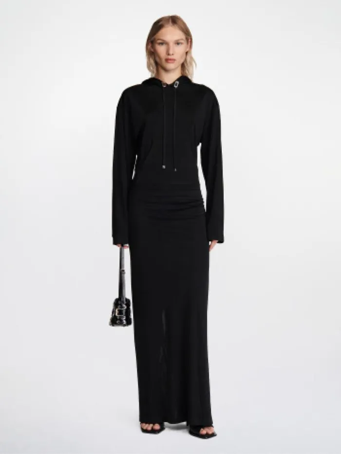 Dion Lee Dresses GATHERED HOODIE DRESS Black 8211 Shop