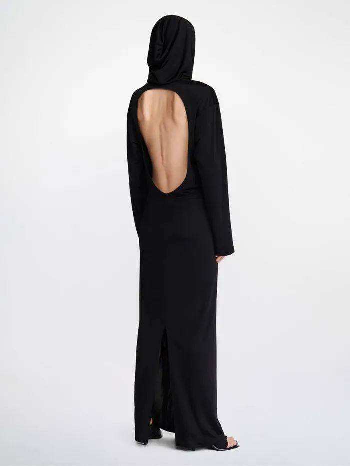 Dion Lee Dresses GATHERED HOODIE DRESS Black 8211 Shop