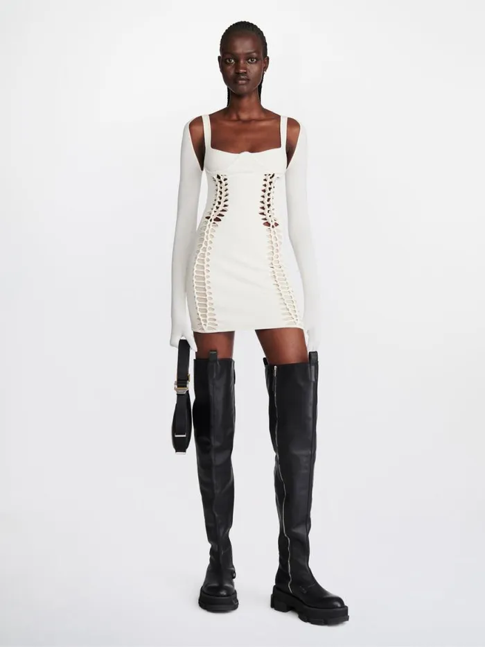 Dion Lee Dresses LAYERED BRAIDED MINI DRESS Ivorybirch 8211 Shop