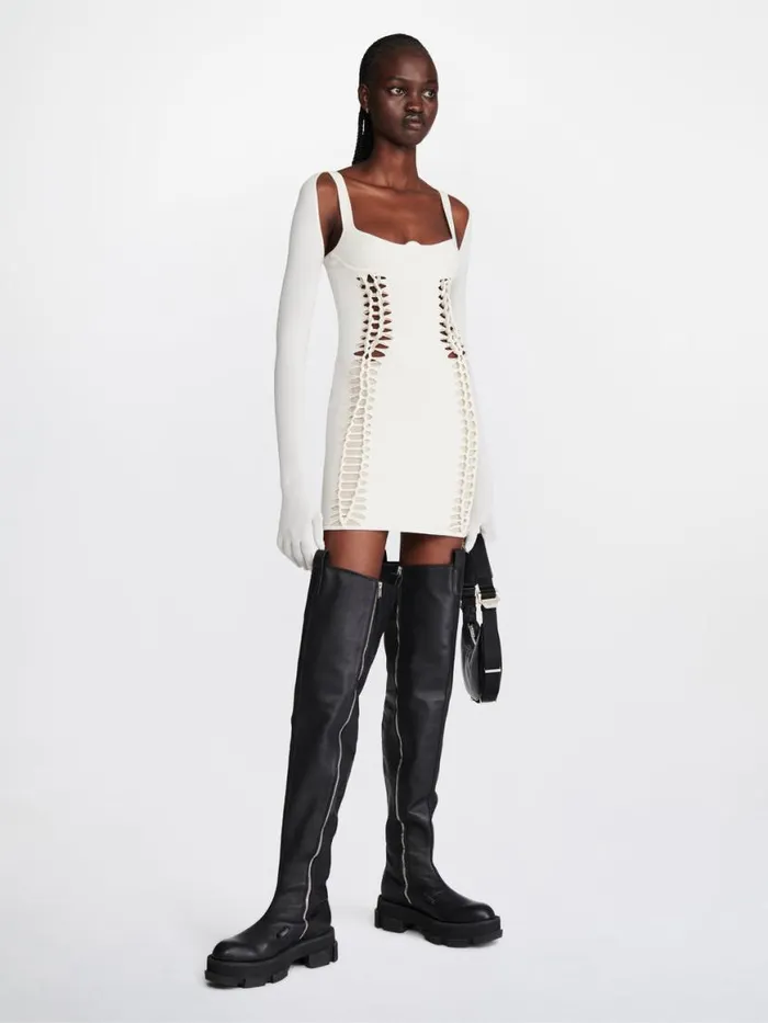 Dion Lee Dresses LAYERED BRAIDED MINI DRESS Ivorybirch 8211 Shop