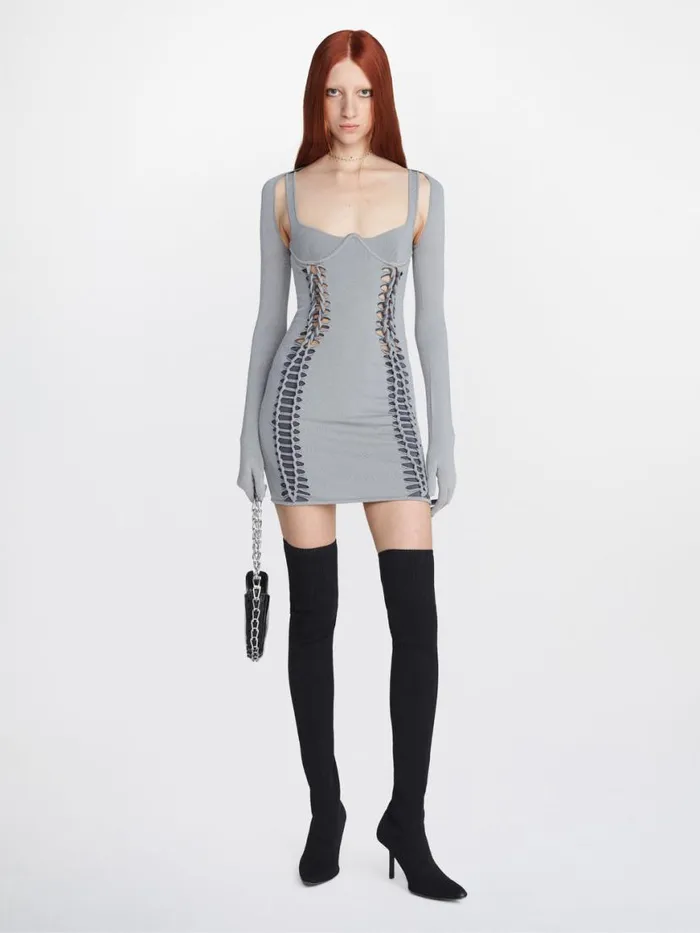 Dion Lee Dresses LAYERED BRAIDED MINI DRESS Steelasphalt 8211 Shop