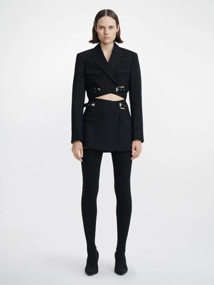 Dion Lee Outerwear INTERLOCK CROPPED BLAZER Black 8211 Shop