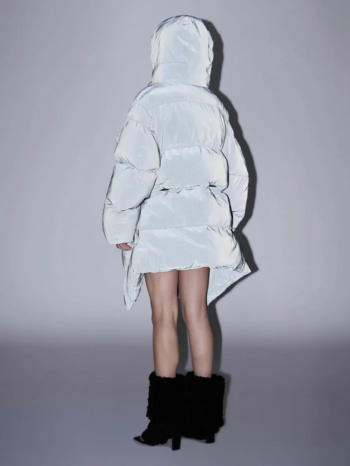 Dion Lee Outerwear ZIP AWAY PUFFER Black Reflective 8211 UnisexShop