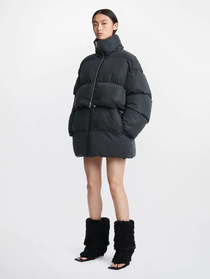 Dion Lee Outerwear ZIP AWAY PUFFER Black Reflective 8211 UnisexShop