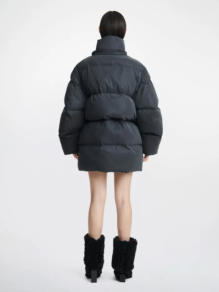 Dion Lee Outerwear ZIP AWAY PUFFER Black Reflective 8211 UnisexShop