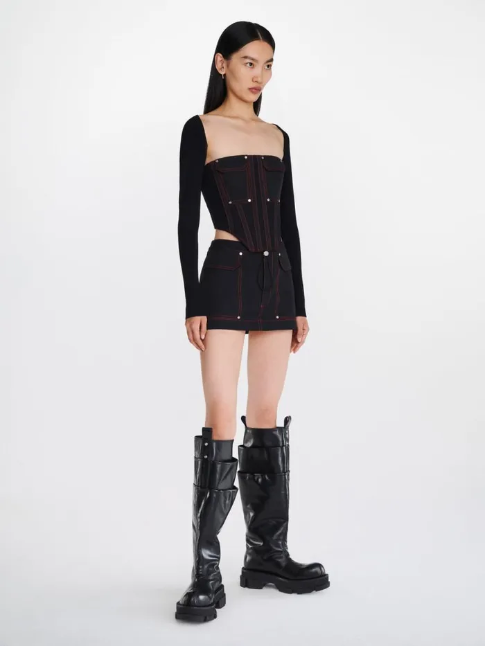 Dion Lee Skirts HONGBAO MINI SKIRT Blackred 8211 Shop