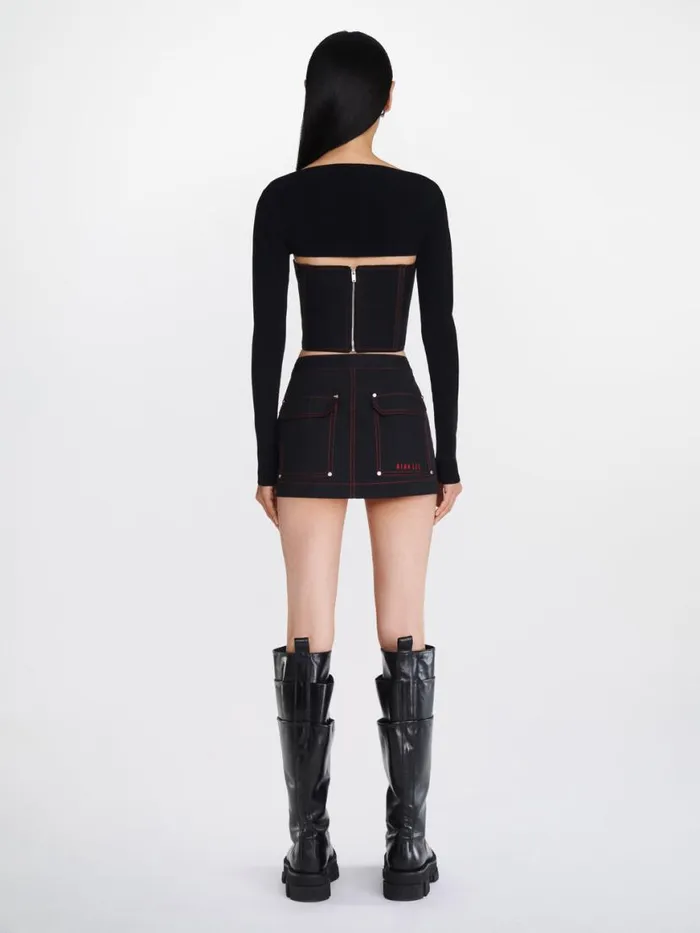 Dion Lee Skirts HONGBAO MINI SKIRT Blackred 8211 Shop