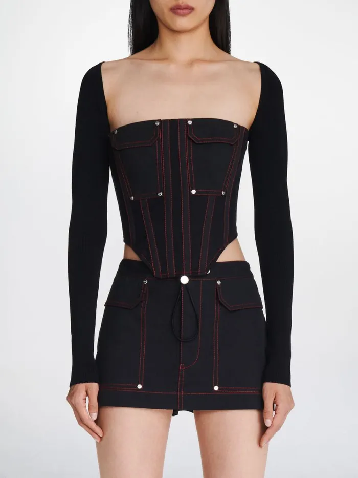 Dion Lee Skirts HONGBAO MINI SKIRT Blackred 8211 Shop
