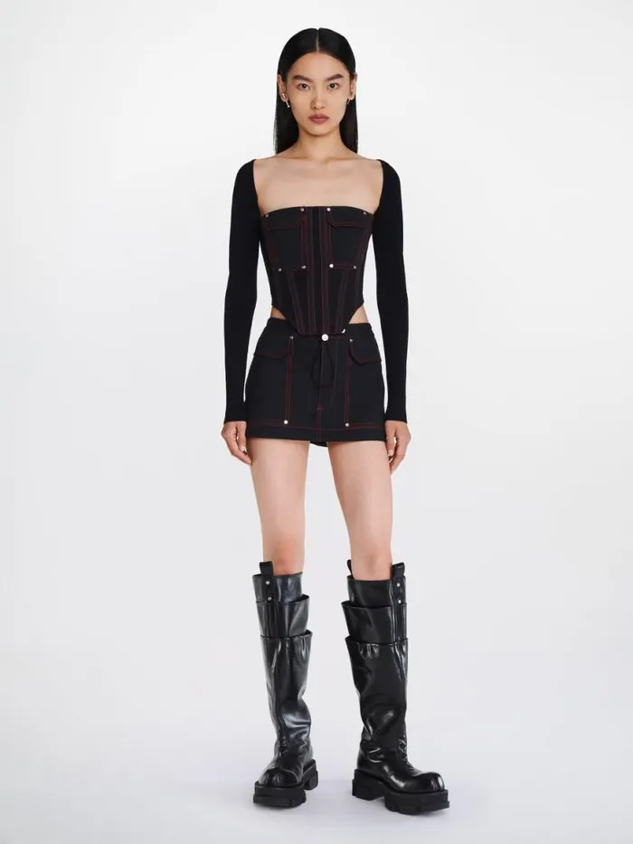 Dion Lee Skirts HONGBAO MINI SKIRT Blackred 8211 Shop