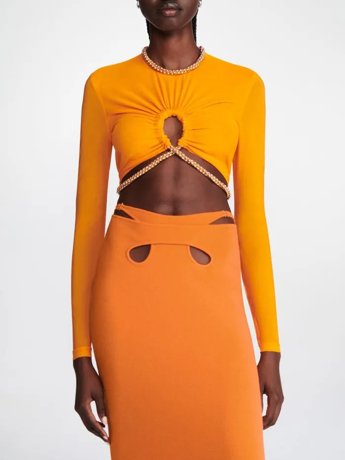 Dion Lee Tops BARBALL ROPE LS TOP Citrine 8211 Shop